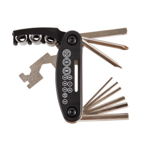 Шестигранники набор в ноже KMS 6 штук+2 отвертки,3 головки, с ключом на 15, с ключом для спиц