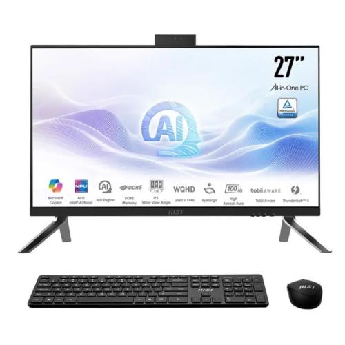 Моноблок MSI Modern AM273QP AI 1UM-005aXRU, 27" (2560x1440) IPS 100 Гц / Intel Core Ultra 5 125U / 16 DDR5 / 512 ГБ SSD / Intel Graphics / Без ОС / Клавиатура, мышь, Черный (9S6-AF0111-005)