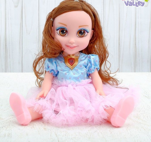 Кукла интерактивная «Подружка Оля в сине-розовом платье» с диктофоном, поёт, понимает фразы, рассказывает сказки и стихи, высота 33 см