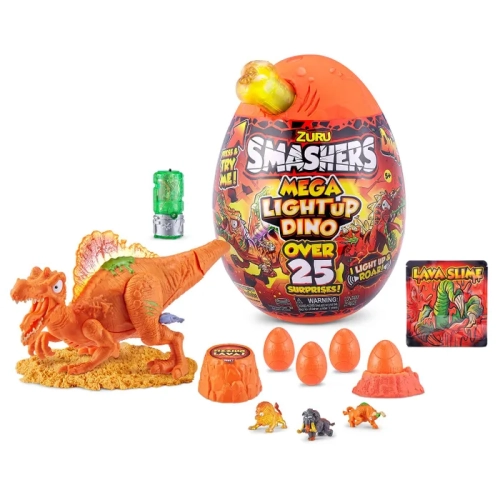 Zuru Огненное Гигантское яйцо Smashers Dino Light up Игрушка-Сюрприз Dino Island S4 7474