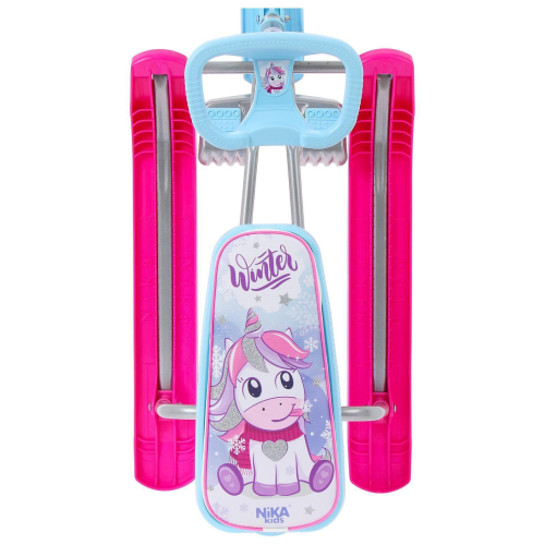Снегокат «Тимка спорт 1 Единорог», ТС1-М/ЕР, цвет голубой/серый/розовый