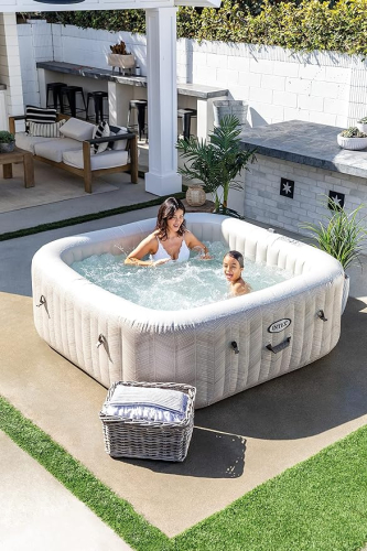 СПА-бассейн Intex 28472 196х71см "Chevron Deluxe" 1098л, квадратный, аэромассаж