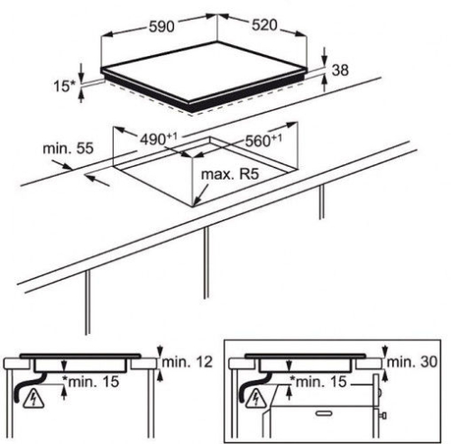 Варочная панель ELECTROLUX CPE6433KF, электрическая, независимая, черный