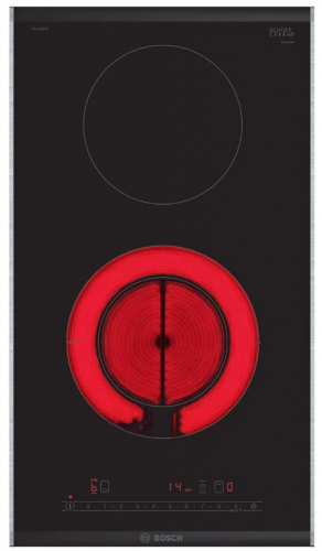 Электрическая варочная панель Bosch PKF375FP2E, цвет панели черный, цвет рамки серебристый