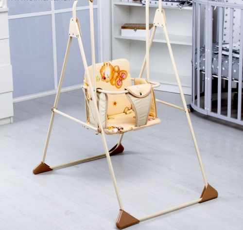 Качели детские напольные «Ветерок», бежевые рисунок МИКС
