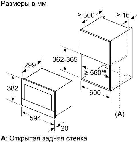 Микроволновая печь встраиваемая Bosch BFR634GS1