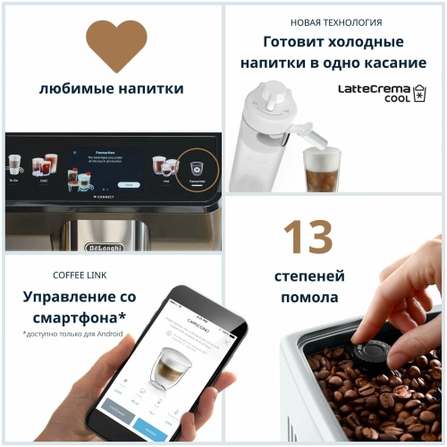 Кофемашина DeLonghi Eletta Explore ECAM 450.55 S, серебристый/черный
