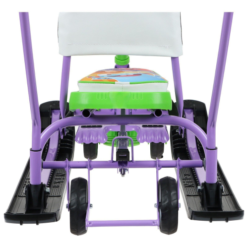 Снегокат с колёсами «Тимка спорт 6» монстрики, ТС6/МН, с родительской ручкой, со спинкой и ремнём безопасности