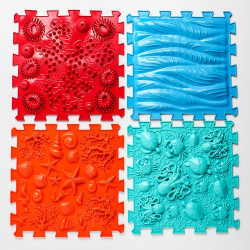 Модульный массажный коврик ОРТО ПАЗЛ «Подводный Мир», 8 модулей, 4 вида