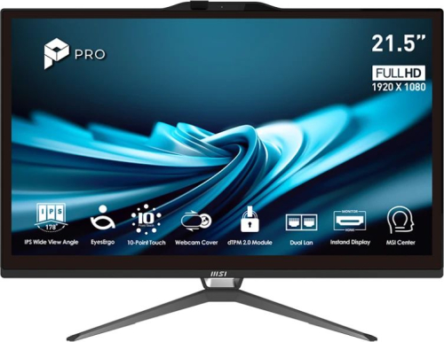 Моноблок MSI Pro AP222T 14M-457XRU 21.5" Full HD Touch i5 14400 (2.5) 16Gb SSD512Gb UHDG 730 CR без ОС клавиатура мышь черный