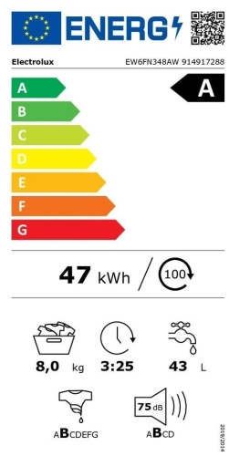 Стиральная машина Electrolux EW6FN348AW, белый