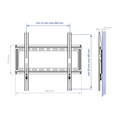 Кронштейн на стену Kromax IDEAL-3 белый, черный