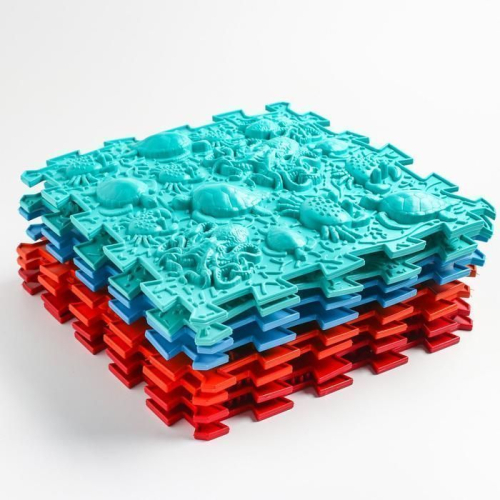 Модульный массажный коврик ОРТО ПАЗЛ «Подводный Мир», 8 модулей, 4 вида