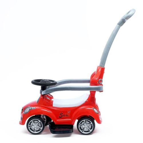 Толокар-каталка «Тачка», с родительской ручкой, цвет красный