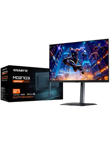 Монитор Gigabyte MO27Q3 EK 27" Black (QD OLED, 2560 x 1440, 360Hz, 0,03ms, 250cd/m->1000(пиковая), 1500:1, 2xHDMI-2.1, DP-1.4, 3xUSB3.2, USB Type-C(18Вт),Pivot