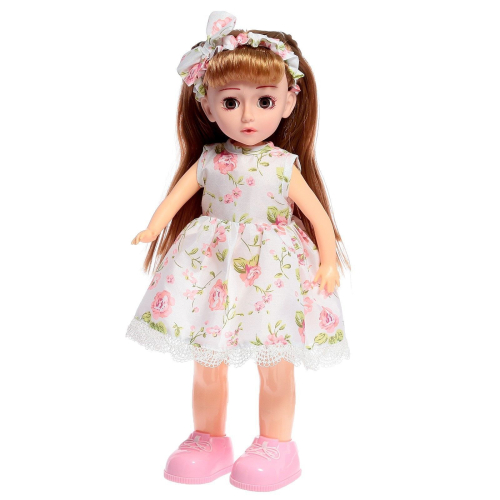 Кукла интерактивная «Алёна в цветочном белом платье» поёт, танцует, на пульте управление