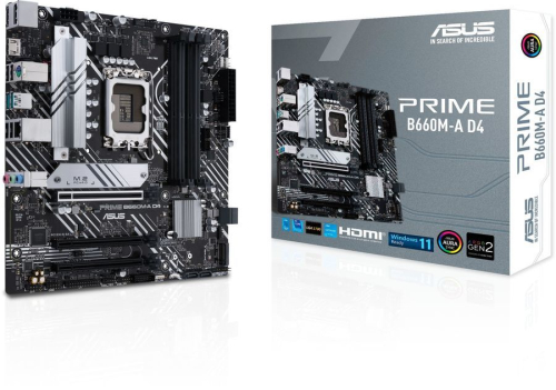 Материнская плата ASUS PRIME B660M-A D4, LGA 1700, Intel B660, mATX, Ret