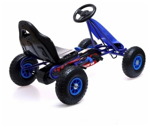 Веломобиль RACER, пневматические колеса, цвет синий