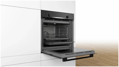 Электрический духовой шкаф Bosch HBA530BB0S, черный