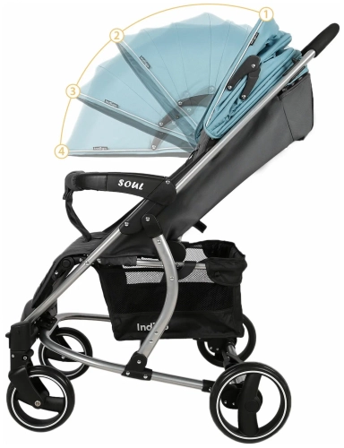 Коляска прогулочная Indigo SOUL, голубой