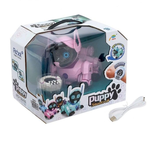Робот-собака радиоуправляемый «Паппи», световые и звуковые эффекты, работает от аккумулятора, цвет розовый