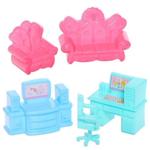 Пластиковый домик для кукол «Семья» с фигурками и аксессуарами, световые и звуковые эффекты