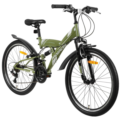 Велосипед 24" PROGRESS Sierra FS RUS, хаки, р. 15"