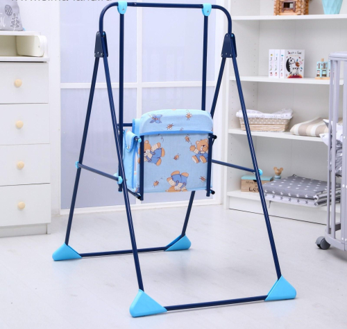 Качели детские напольные «Ветерок», цвет синий,рисунок МИКС