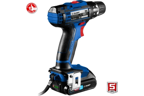 Дрель-шуруповерт ЗУБР Профессионал 20В, 2 АКБ 2Ач, в кейсе DL-201-22