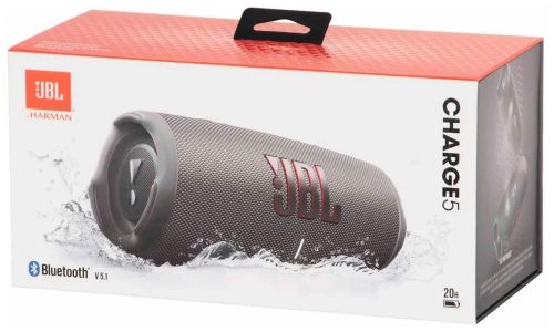 Портативная акустика JBL Charge 5, 40 Вт, серый